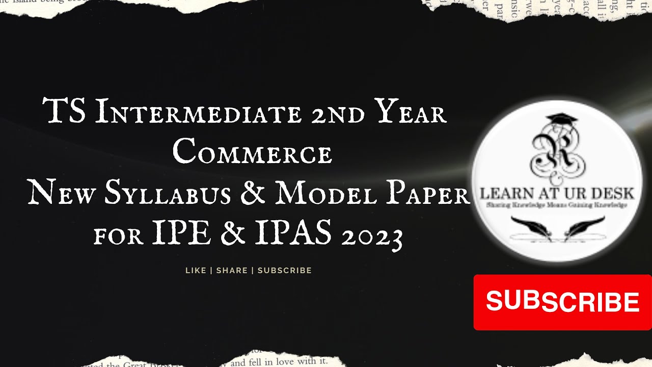 TS Intermediate 2nd Year Commerce Syllabus (2022 - 2023)