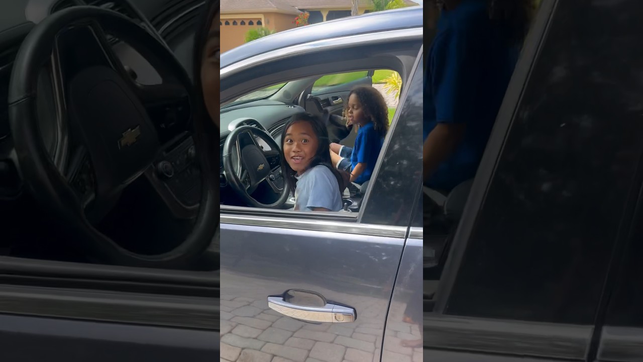 Dad catches kids driving to Chuck E. Cheese #shorts