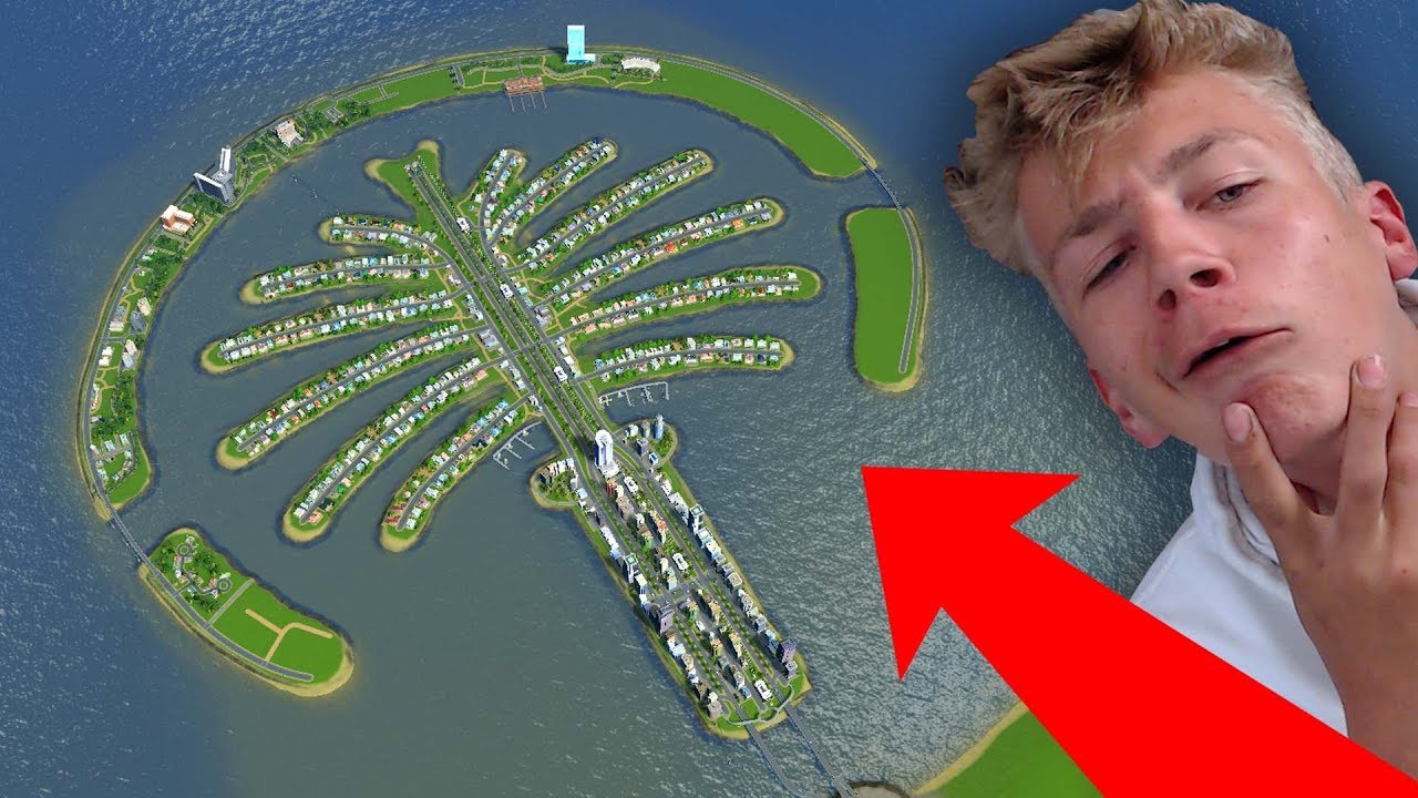 EXPERIMENT: het PALM EILAND UIT DUBAI NABOUWEN! (Cities Skylines)