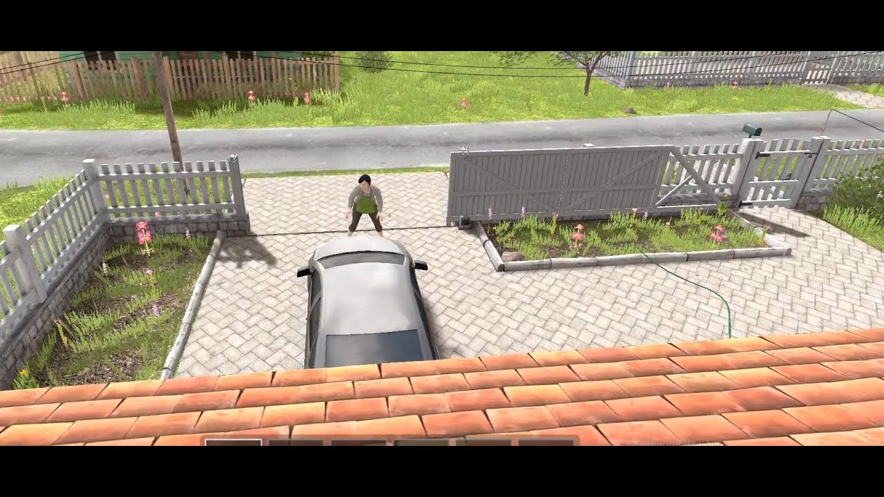 Убегаю через крышу от злых родителей пока мама охраняет ворота в игре schoolboy runaway