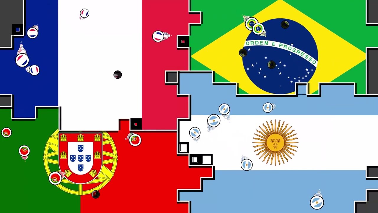 🇦🇷⚔️🇫🇷⚔️🇵🇹⚔️🇧🇷 [Territory Flag War]