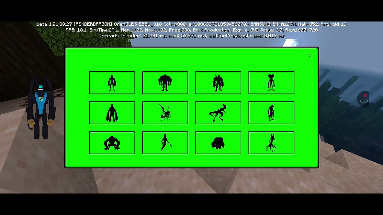 A serie do ben 10 no minecraft addon