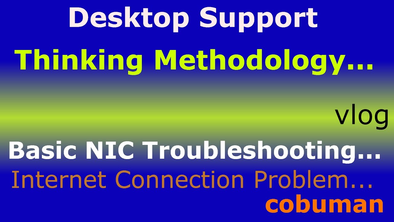 Tech Support Courses Desktop Support Basic Troubleshooting Internet Connection Problems vlog