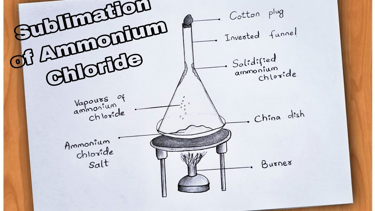 How To Draw Sublimation Of Ammonium Chloride Step By Step | Sublimation Of Ammonium Chloride Drawing