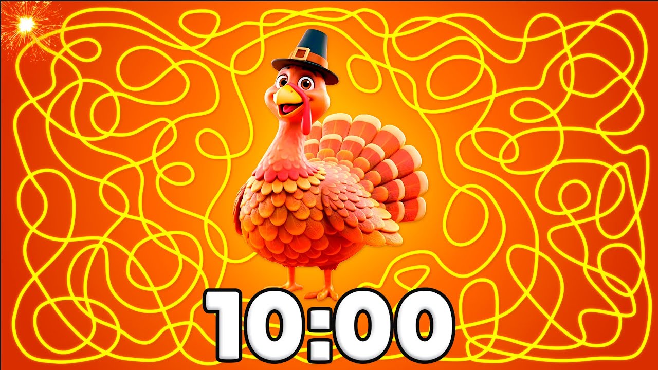 10 Minute [THANKSGIVING] 🦃🚀 Rocket Turkey Timer | Countdown Surprise! 🎆