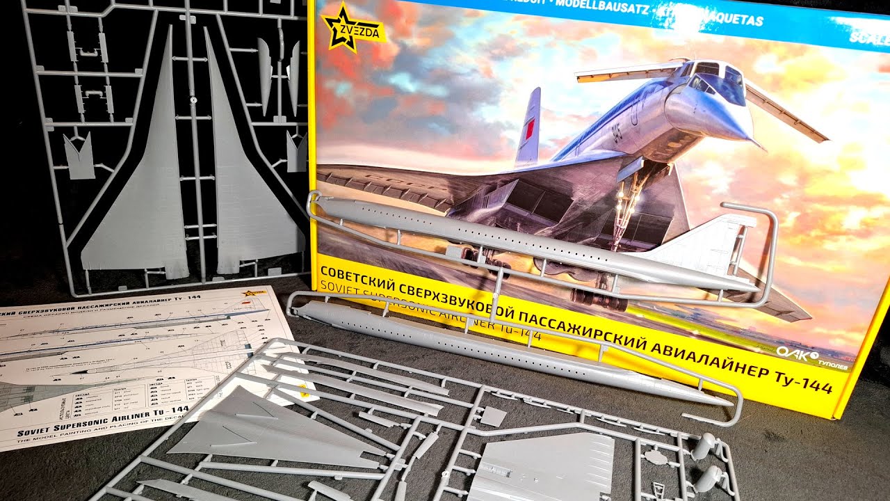 Tupolev Tu-144 Supersonic Airliner 1:144 Zvezda 2025 New Tool Bausatzbesprechung Unboxing