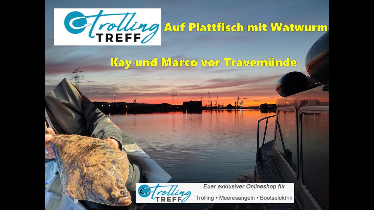 -Auf Plattfisch mit Watwurm- Kay & Marco auf der Schattenwolf vor Travemünde zum Plattfischangeln.