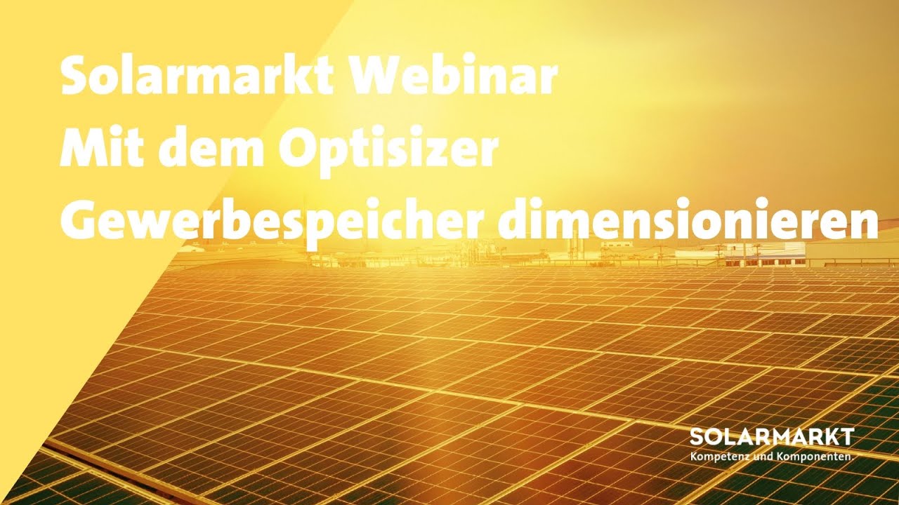 Webinar - Mit dem Optisizer Gewerbespeicher dimensionieren | Oktober 2025