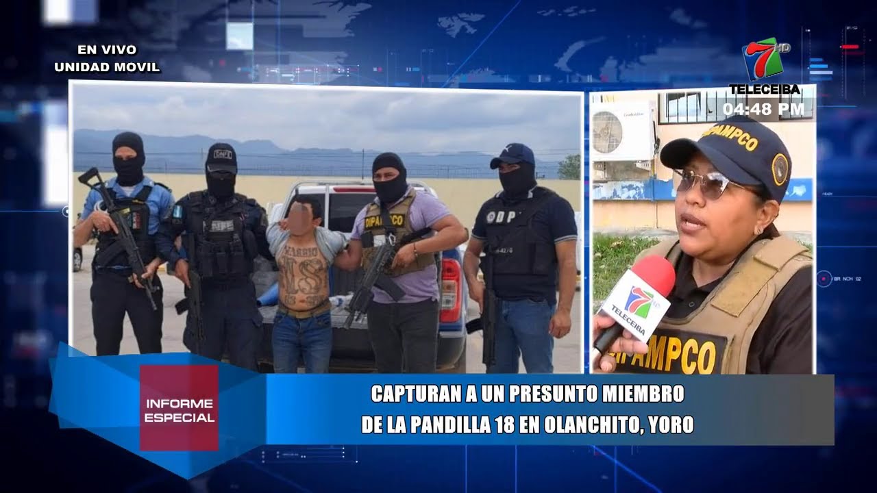DIPAMPCO captura a un presunto miembro de la pandilla 18 en Olanchito, Yoro.