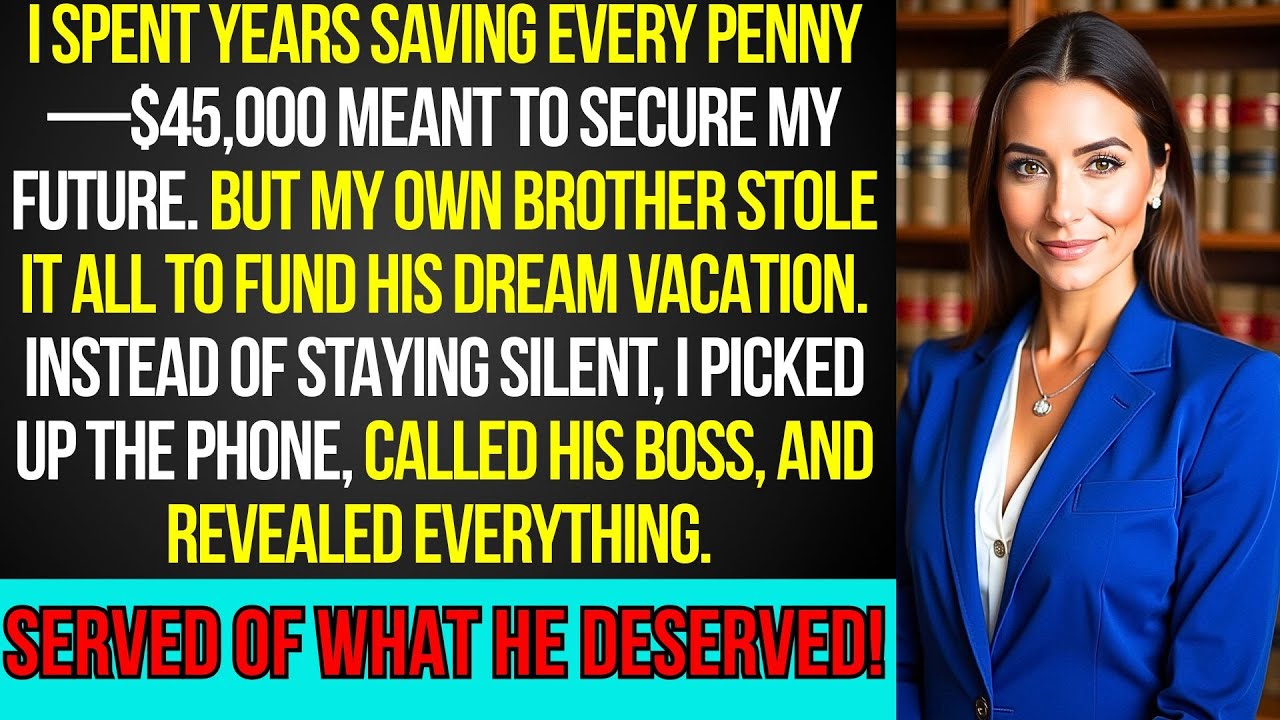 My Brother Stole My $45K Life Savings for His Vacation — So I Called His Boss and Exposed Him