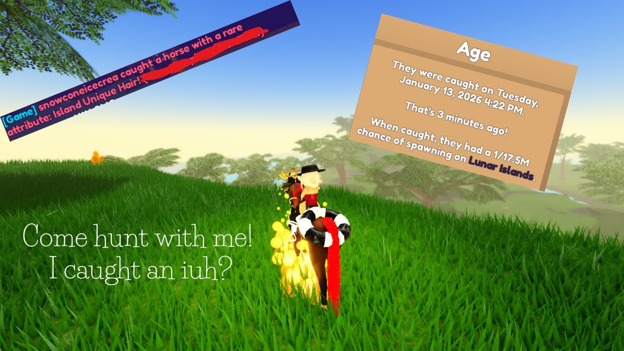 Come hunt with me! Iuh caught??      #roblox #horse #whi #wildhorseislands