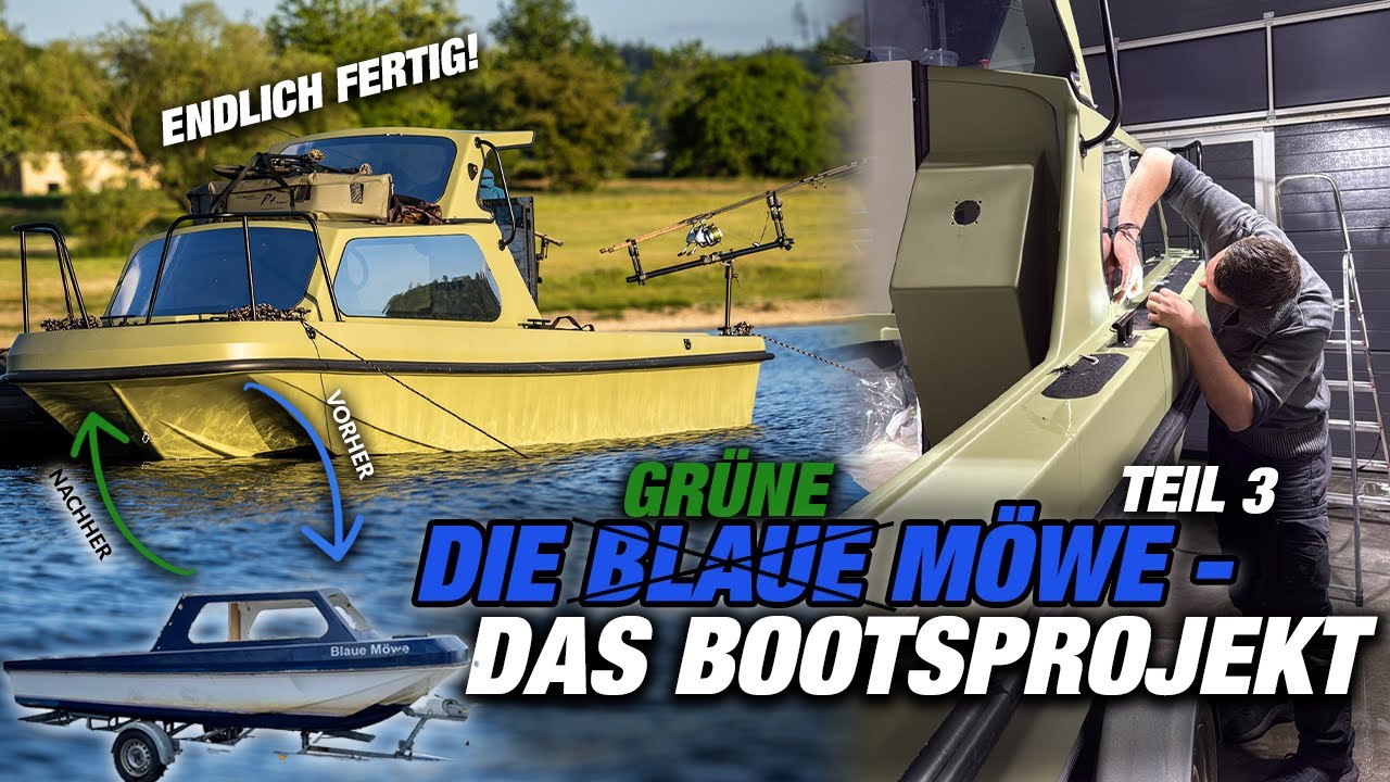 Die Blaue Möwe 💙🕊️ - Teil 3 🛠️ | Pilot 520 Kajütboot 🛥️ | Karpfenangeln vom Boot 🎣  | P.R. Baits