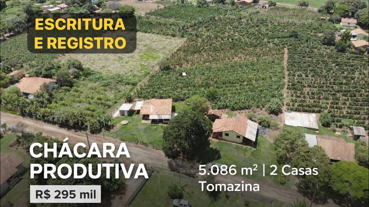 Chácara com Produção de Café 2 Casas Água Grátis em Tomazina R$295Mil