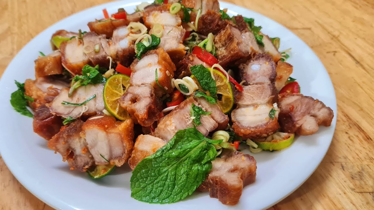 Cách làm thịt ba rọi chiên giòn lắc sả tắc cực bắt cơm, dễ làm tại nhà