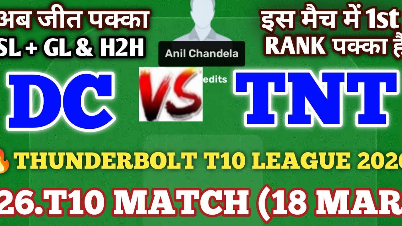 DC vs TNT Dream11 Prediction | DC vs TNT | dc vs tnt dream11 | dc vs tnt match prediction