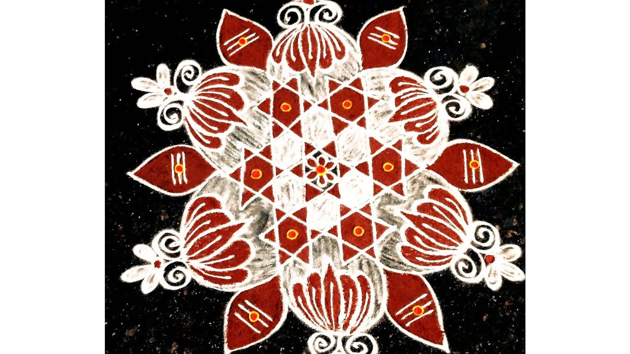 How to drow the rangoli in easy way 🪷Friday rangoli simple designs 🌺