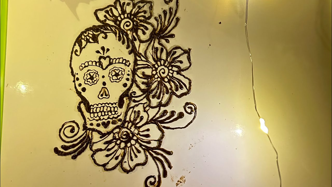 Creepy Skeleton Henna Design 👻 | Halloween Special Mehndi Art 2025 🎃💀