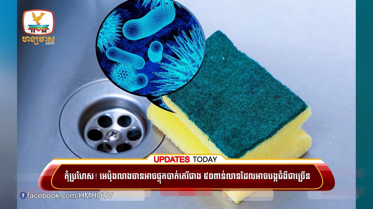 កុំប្រហែស! អេប៉ុងលាងចានអាចផ្ទុកបាក់តេរីជាង ៥០ ពាន់លាន ដែលអាចបង្កជំងឺជាច្រើនប្រភេទដល់អ្នកប្រើប្រាស់