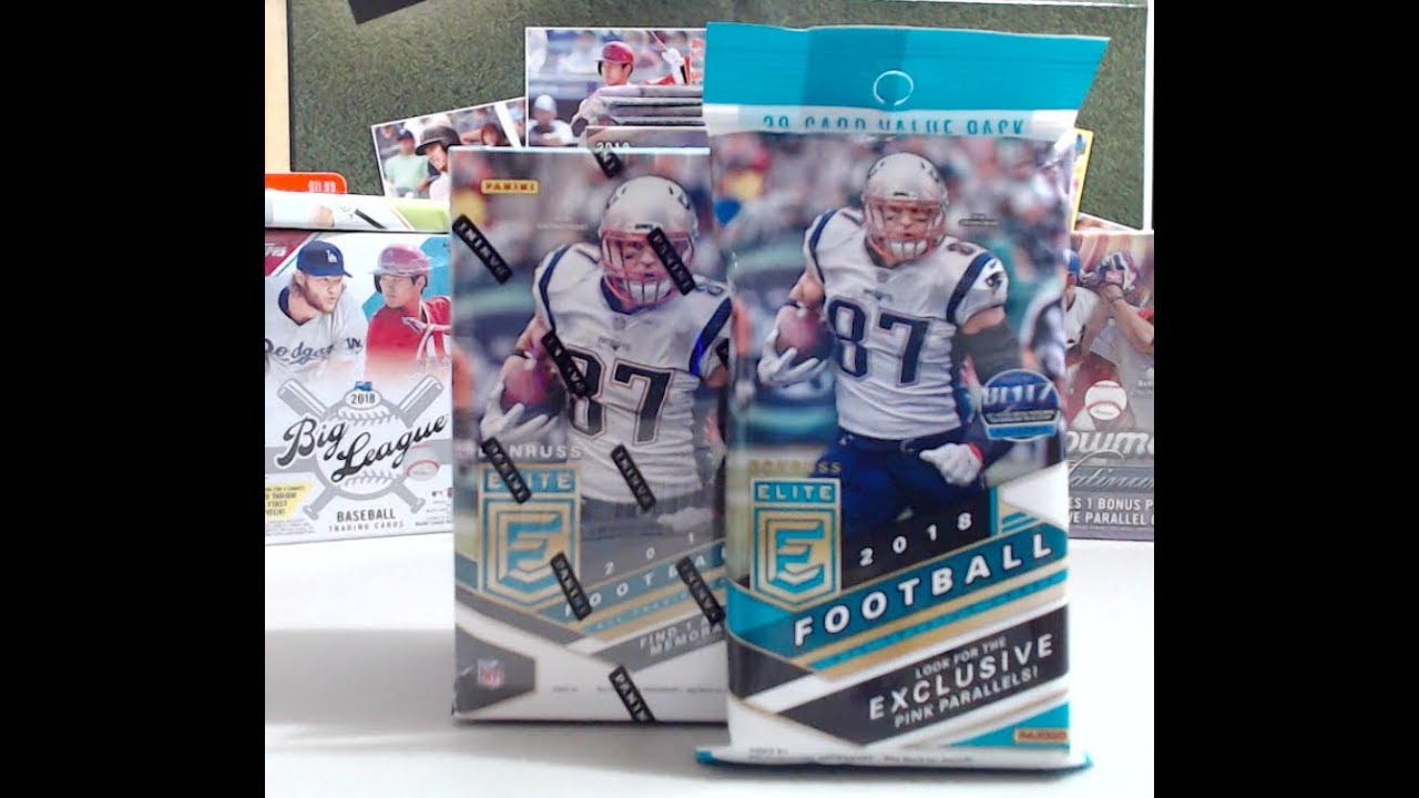 Распаковка коллекционного набора Donruss Elite Football Blaster Box & Value Pack 2018 года.