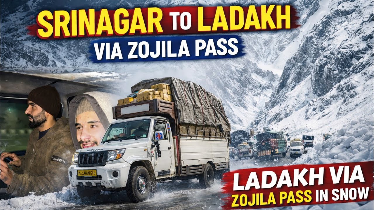Ladakh Trip in Bolero Pickup 🚙 | Zojila Pass Snow Drive | Full Adventure #srinagertoladakhroads 