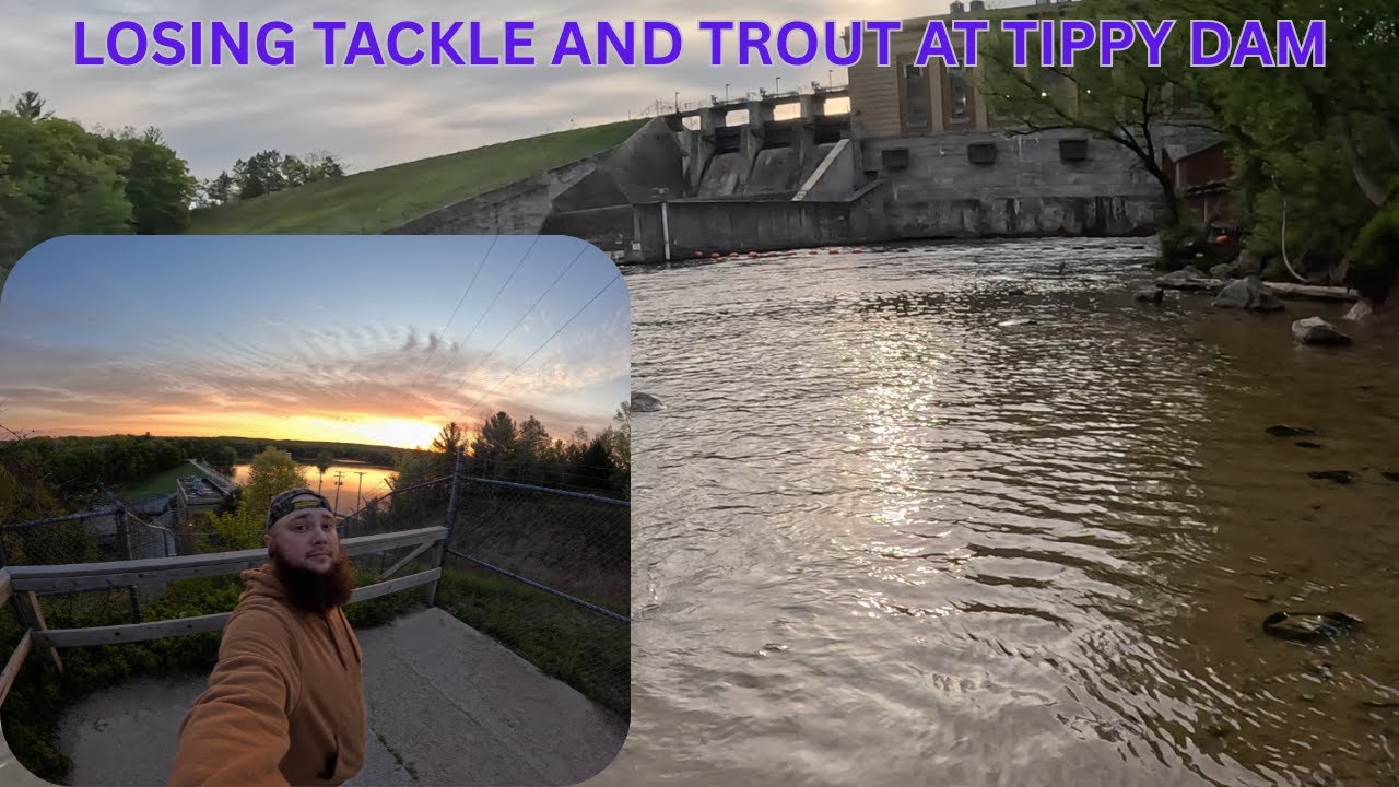 HUGE STEELHEAD AIR!! Losing Tackle and Trout at Tippy Dam!!