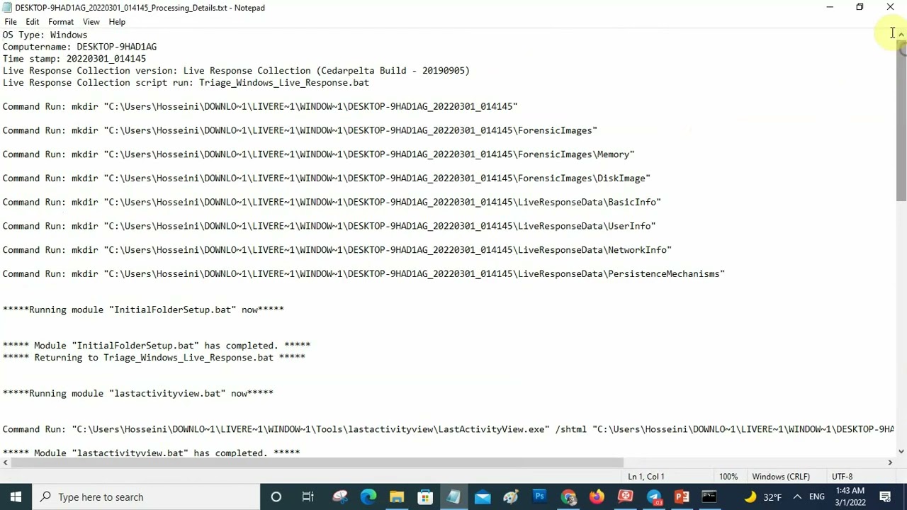 DFIR Windows Live Response Collection