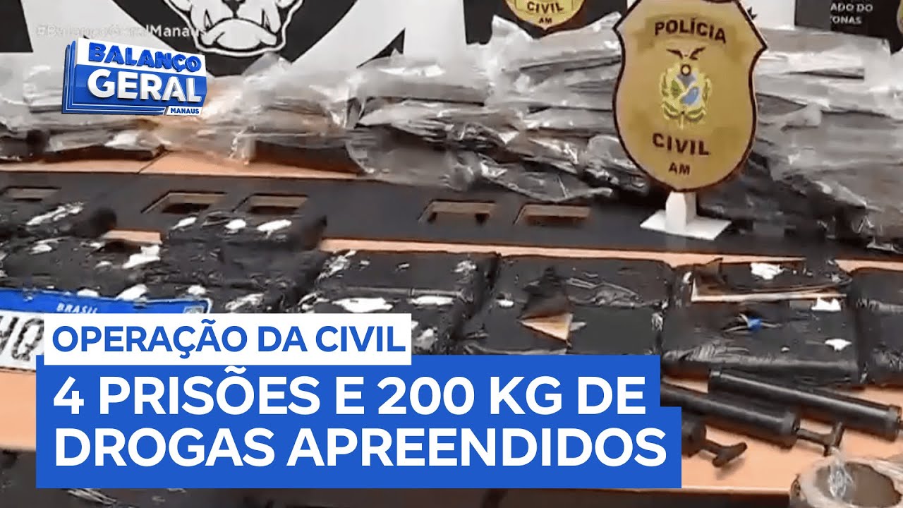 Quatro pessoas são presas e mais de 200 quilos de cocaína e skank são apreendidos em Manaus (AM)