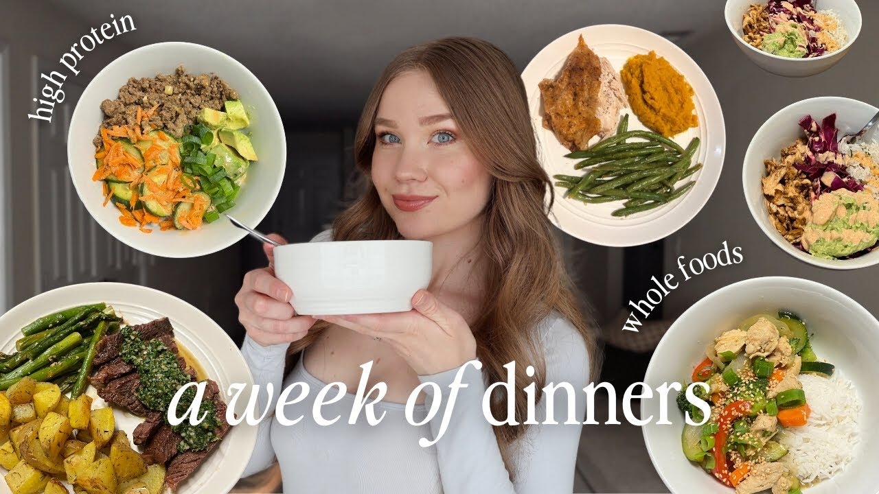 A WEEK OF HEALTHY DINNERS | simple & nourishing home cooked meals, gluten & dairy free recipes 🥑🥩🥕