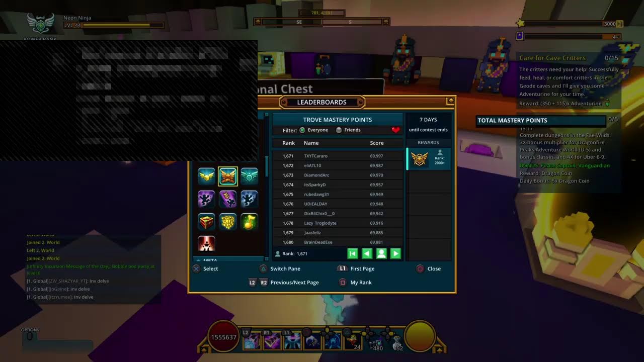 Trove leaderboard rewards