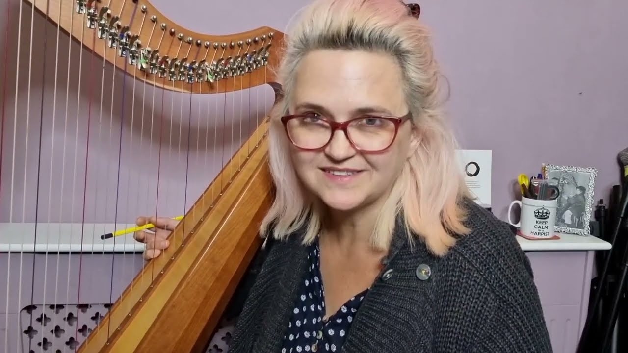 How to play a pencil tremolo on harp | extended harp technique | Blue Moon Rising
