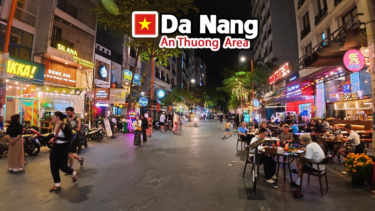 DA NANG VIETNAM Night Vibes at An Thuong Area - Wonderful Nightlife Chilling Relaxing in Real Life