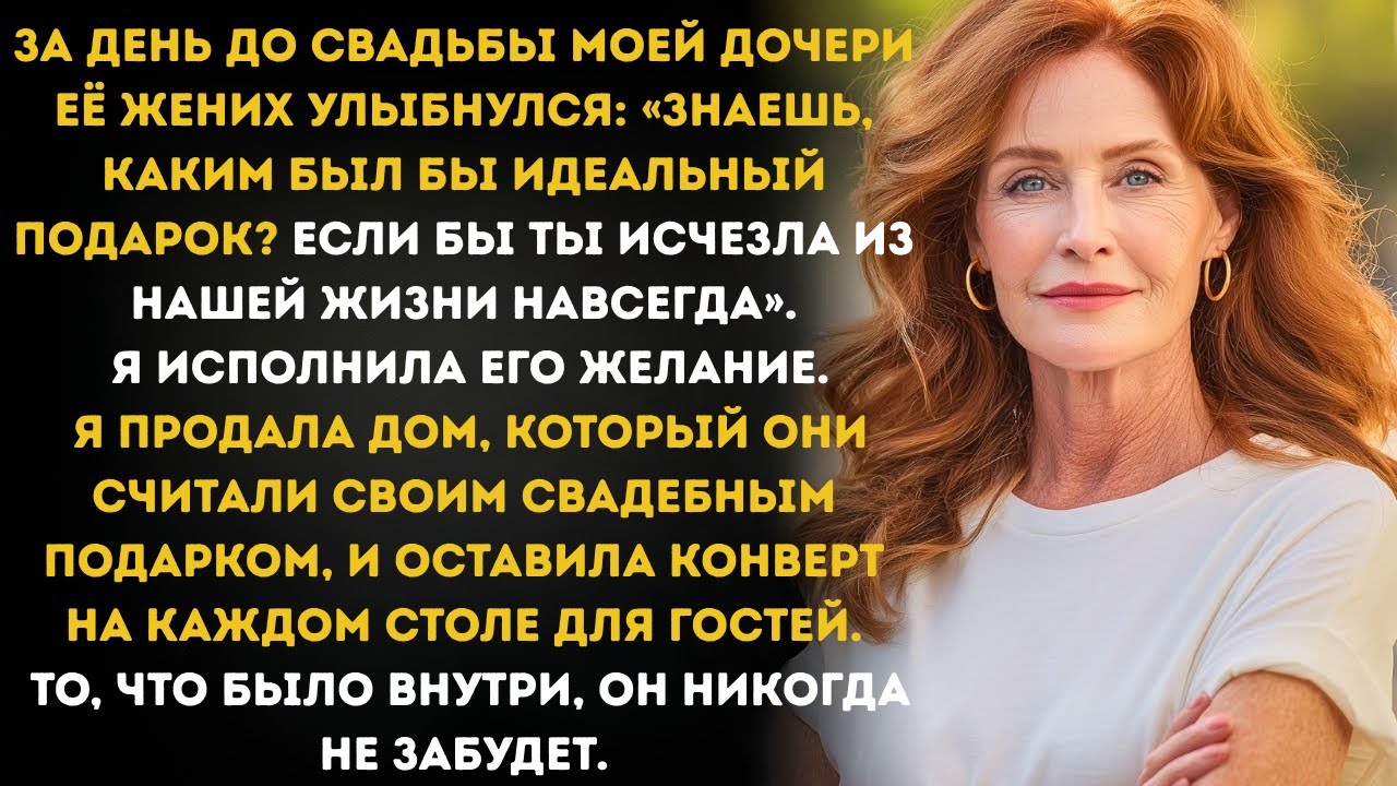 ДУХ СВАДЬБЫ: ЖЕНИХ ПОПРОСИЛ МЕНЯ ИСЧЕЗНУТЬ — НО ПОДАРОК, КОТОРЫЙ Я ПОДГОТОВИЛА, ОН НЕ ЗАБУДЕТ