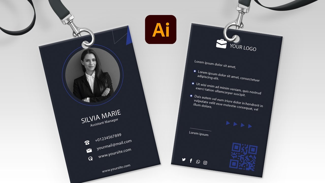 Business ID Card Design in Adobe Illustrator