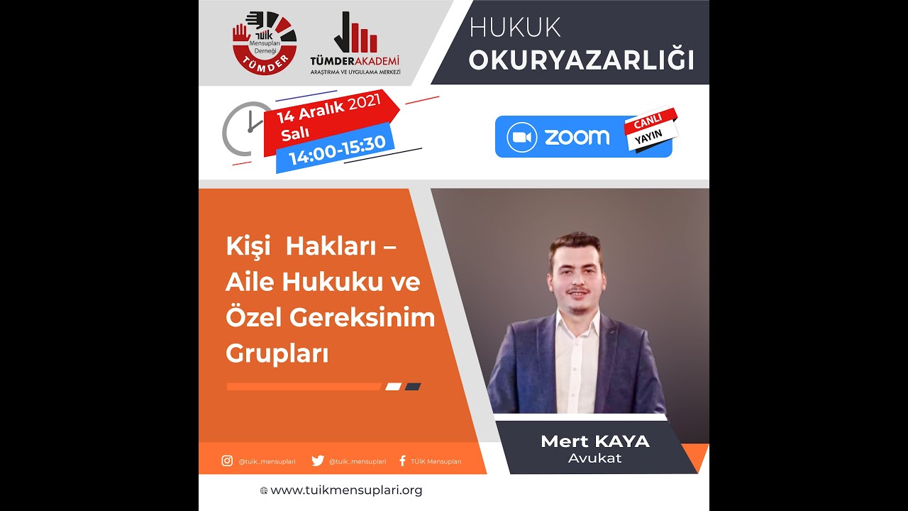 Hukuk Okuryazarlığı; Kişi Hakları – Aile Hukuku : Mert Kaya