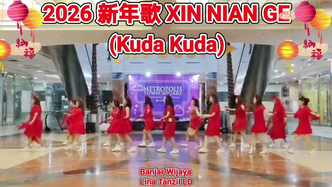 2026新年歌 XIN NIAN GE【Kuda Kuda】Line Dance (Demo: Lina Tanzil & Friends Banjar Wijaya) - 300126