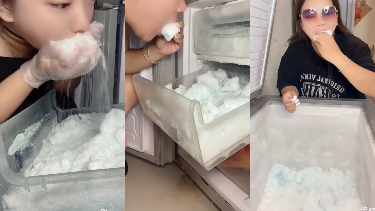 ASMR - only bites | Eating ice #asmreating #iceeating #frostbites #frezzerfrost #ice