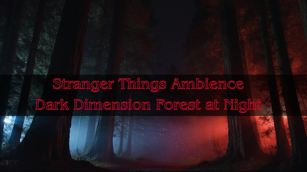 Mysterious Red Fog Forest 🌲 | Dark Sci-Fi Night Ambience (Upside Down Style)