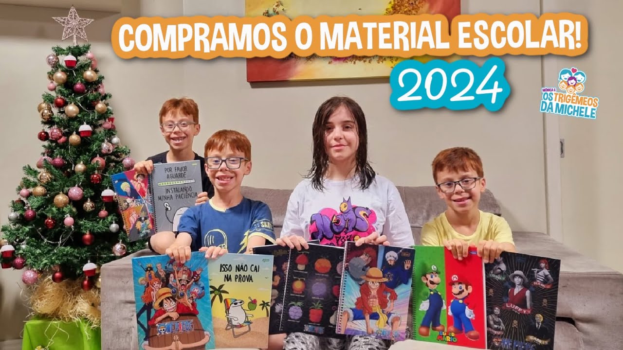 COMPRAMOS O MATERIAL ESCOLAR PARA 2024 | Mônica e Os Trigêmeos da Michele