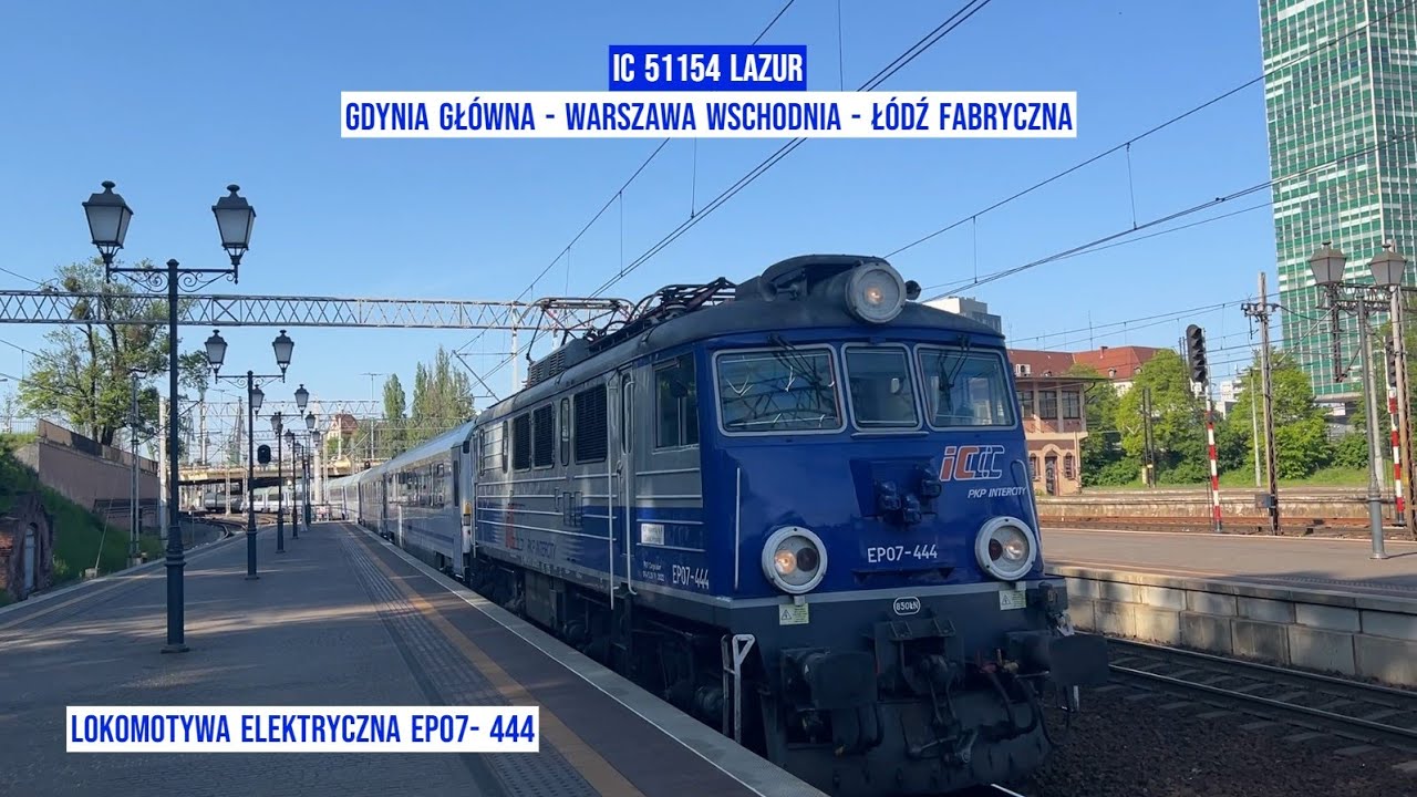 IC 51154 LAZUR Gdynia Główna  - Warszawa - Łódź Fabryczna  relaksujący film Tanie Kolejowanie