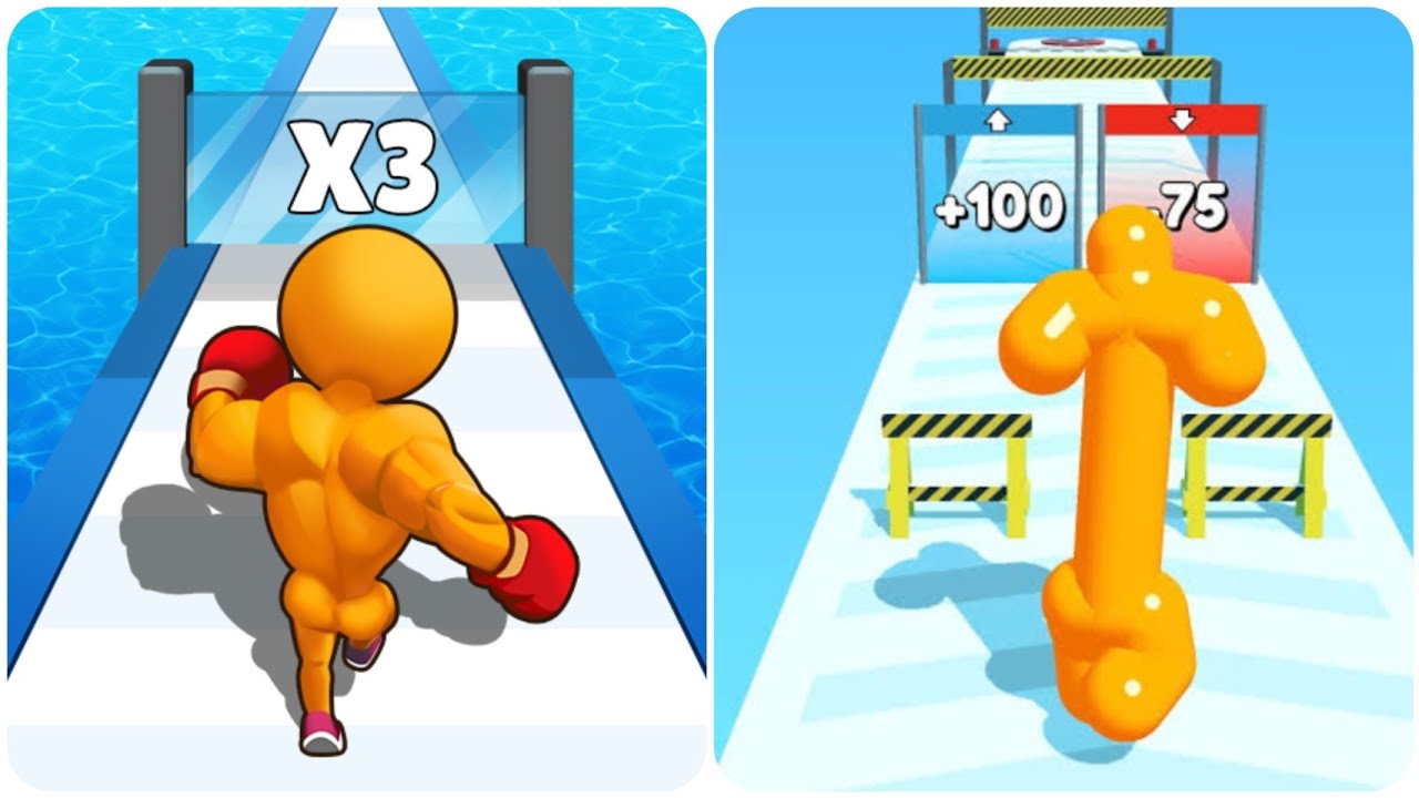 Nob vs Pro Tall man run Vs punchy race max level Walkthrough Android-IOS gameplay