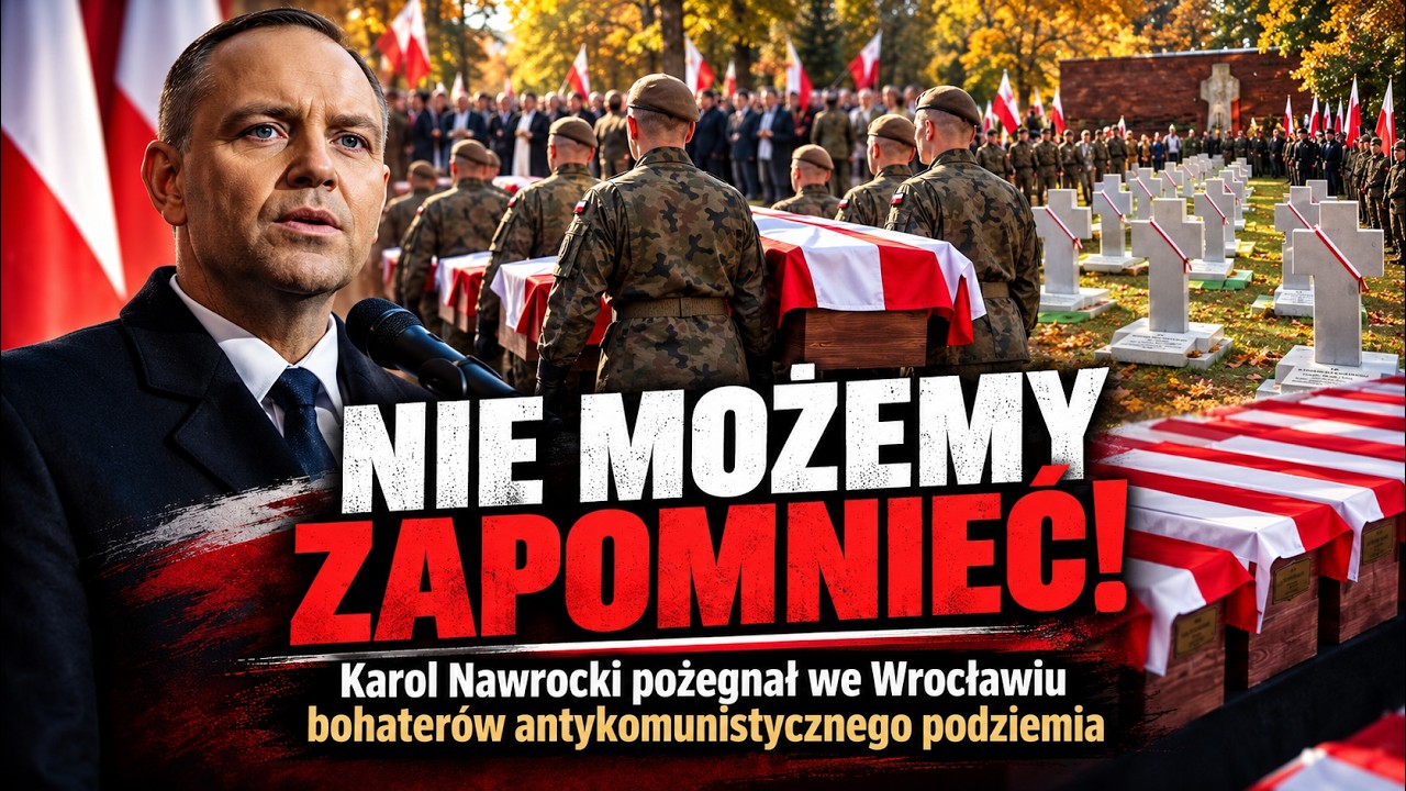 49 ofiar komunistycznego terroru. Wrocław pożegnał bohater&oacute;w | Poruszające słowa Karola Nawrockiego