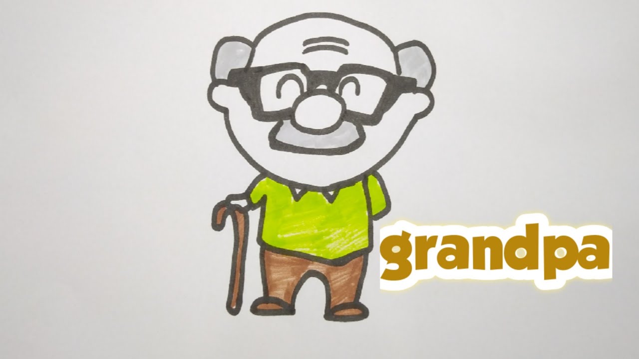 old man drawing || very easy grandpa draw.