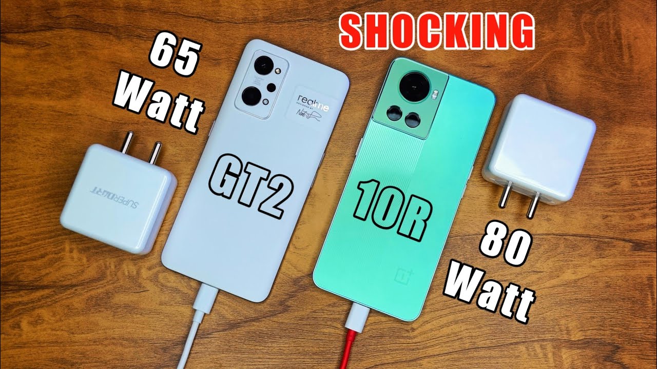 Realme GT2 charging test | Oneplus 10R charging test | 65 watt vs 80 watt charging