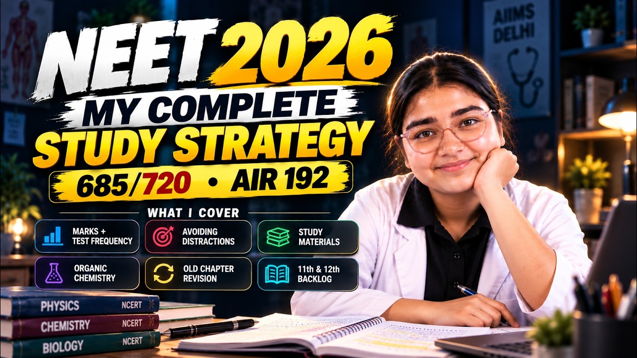 NEET 2026 Preparation Strategy: 685/720 & AIR 192 | Backlogs, Revision, Tests & Study Tips