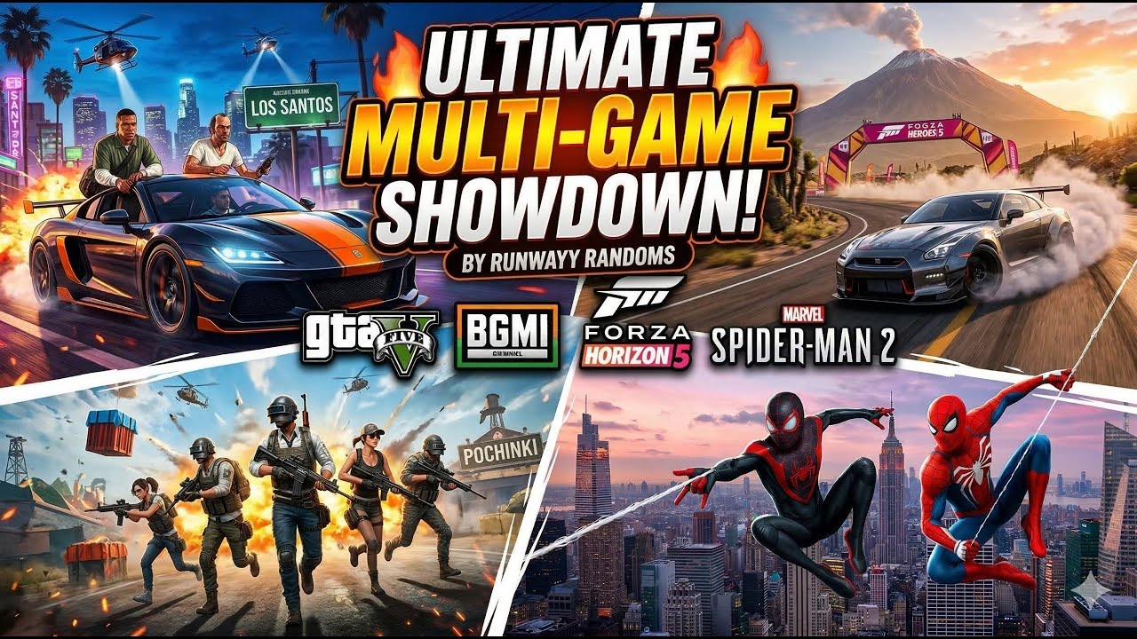The Ultimate Gaming Marathon! | GTA 5, BGMI, FH5 & Spider-Man 2 🎮 | runwayy randoms (DAY 16)