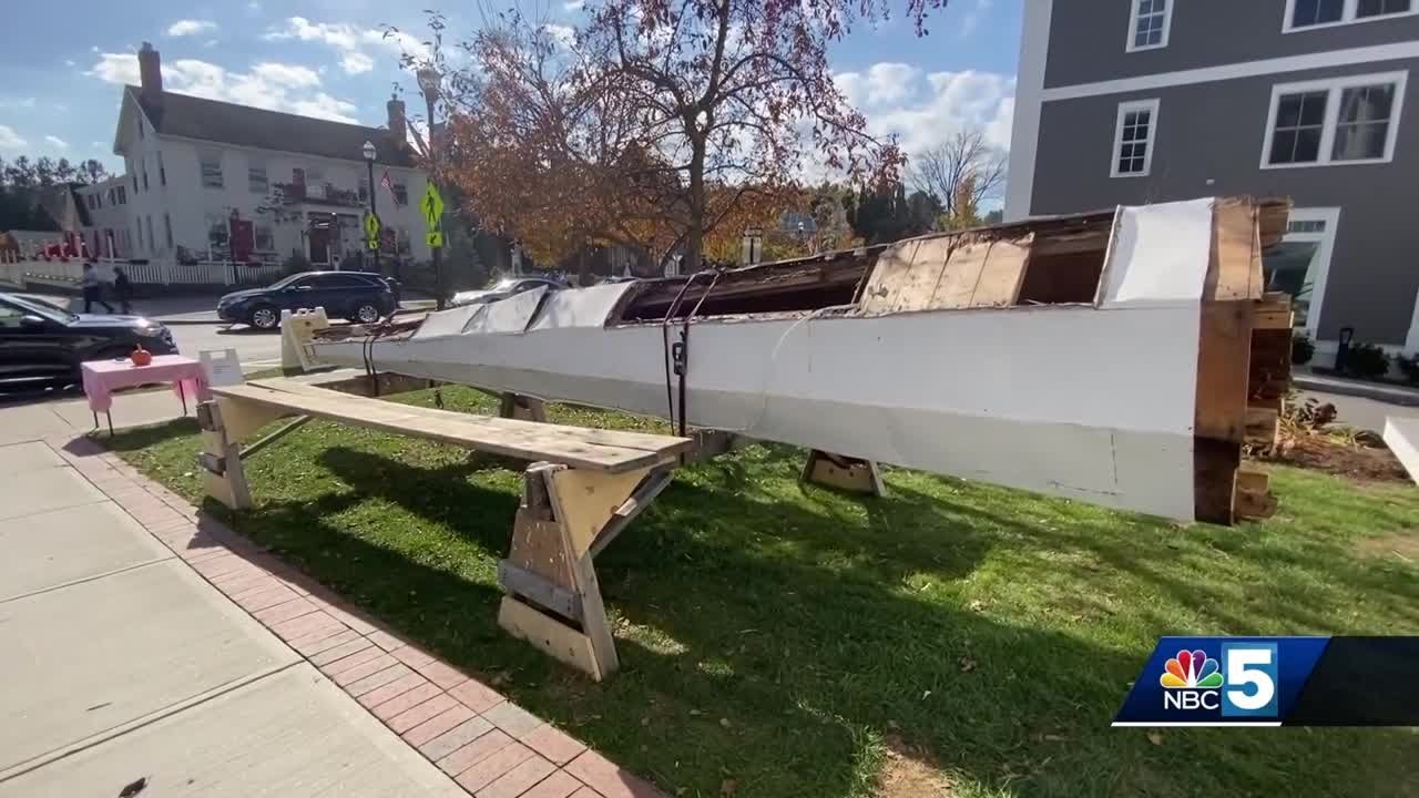 The Stowe Community Church steeple removed for renovation
