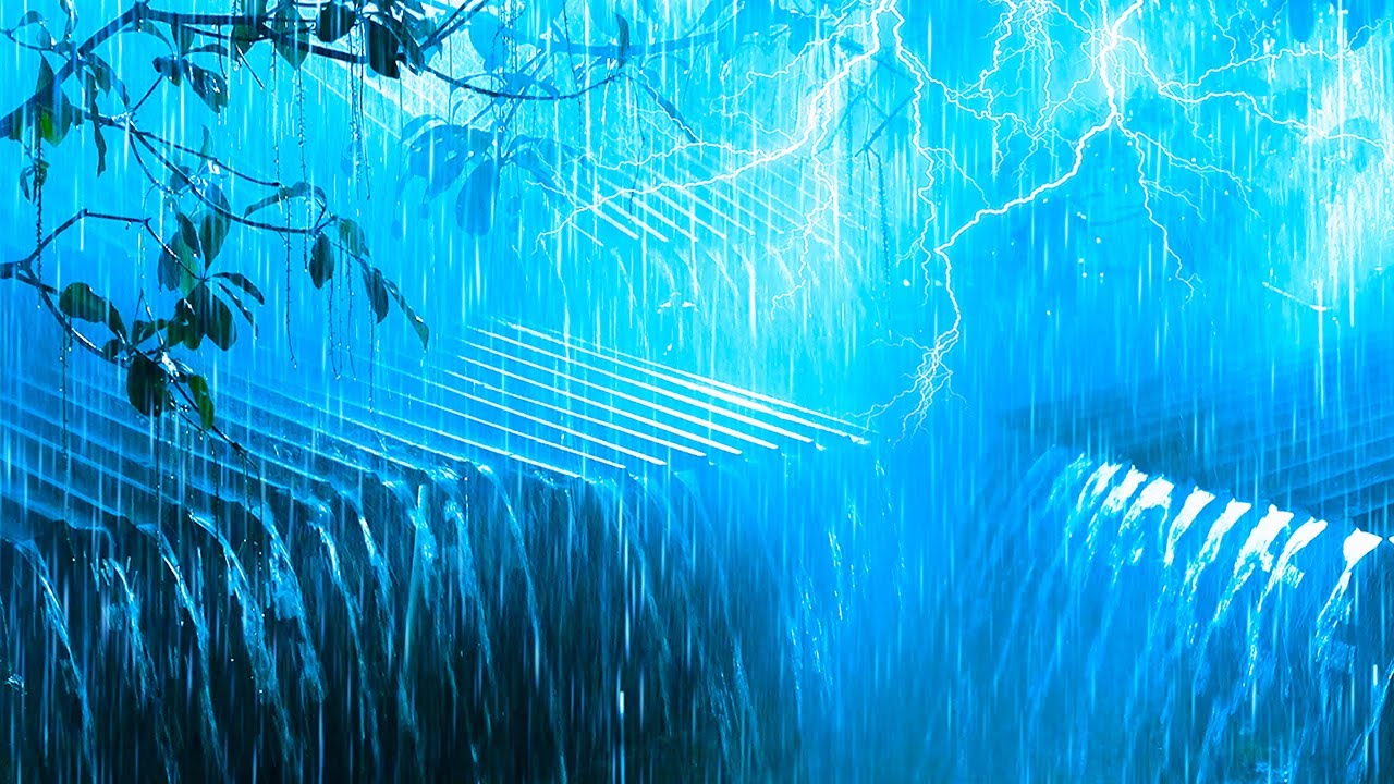 Fall Asleep Easily and Recharge with Heavy Rainfall & Rumbling Thunder on a Cabin's Metal Roof