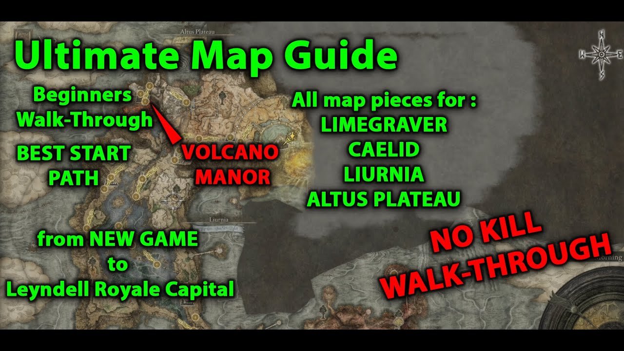 Elden Ring WalkThrough map guide best starting path, How to get to altus plateau without kills
