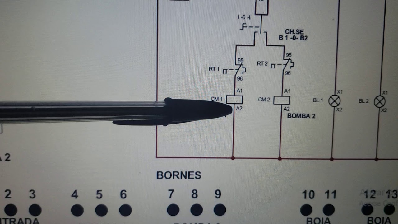 Diagrama de comando pra duas bombas