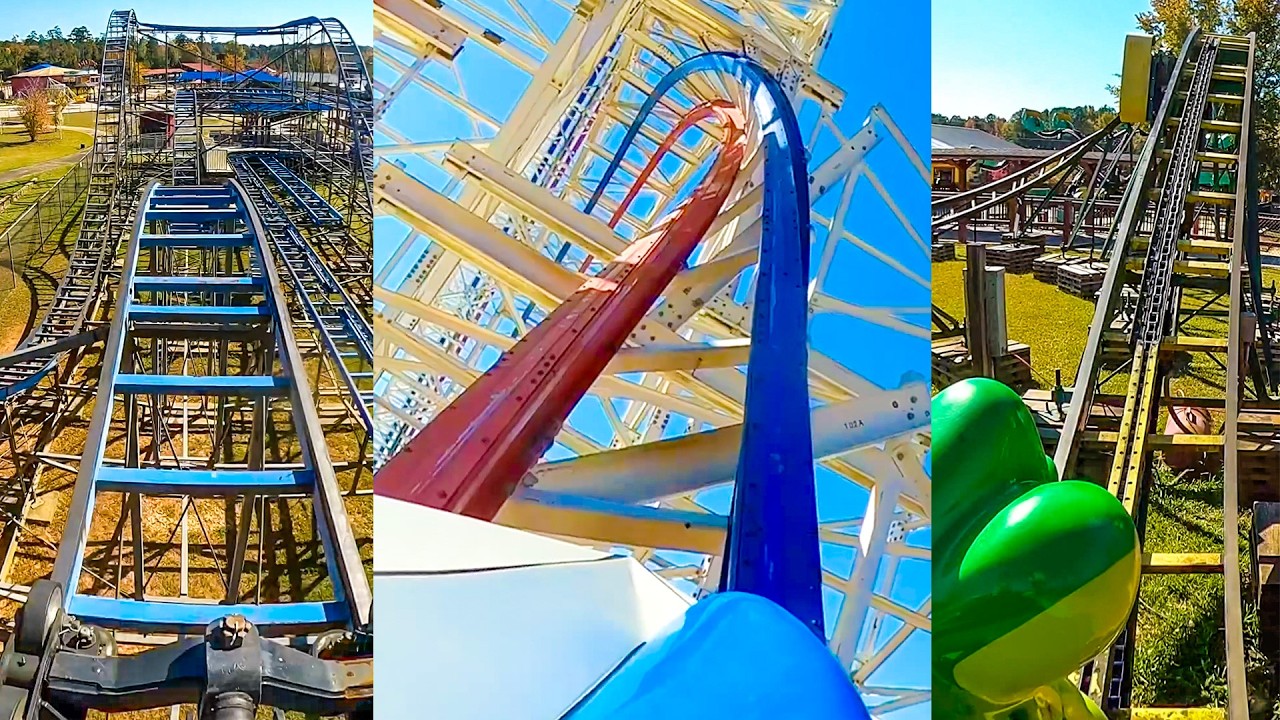 Every Roller Coaster at Fun Spot America Atlanta! Multi Angle POV of ArieForce One!